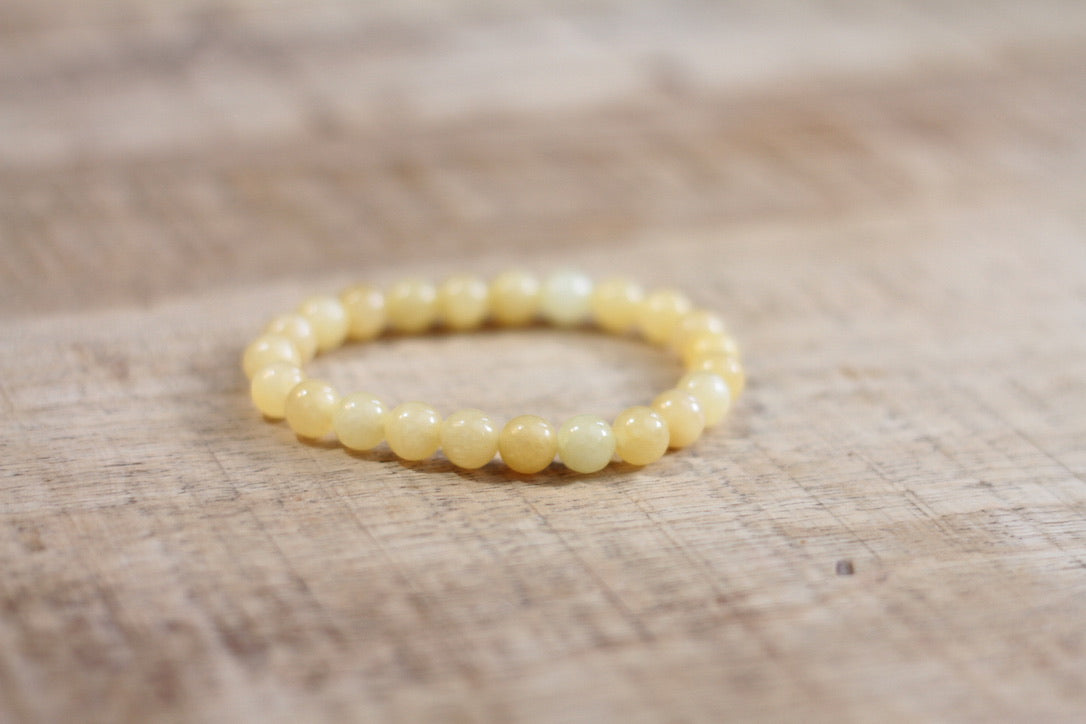 Armband Gele Calciet 8mm