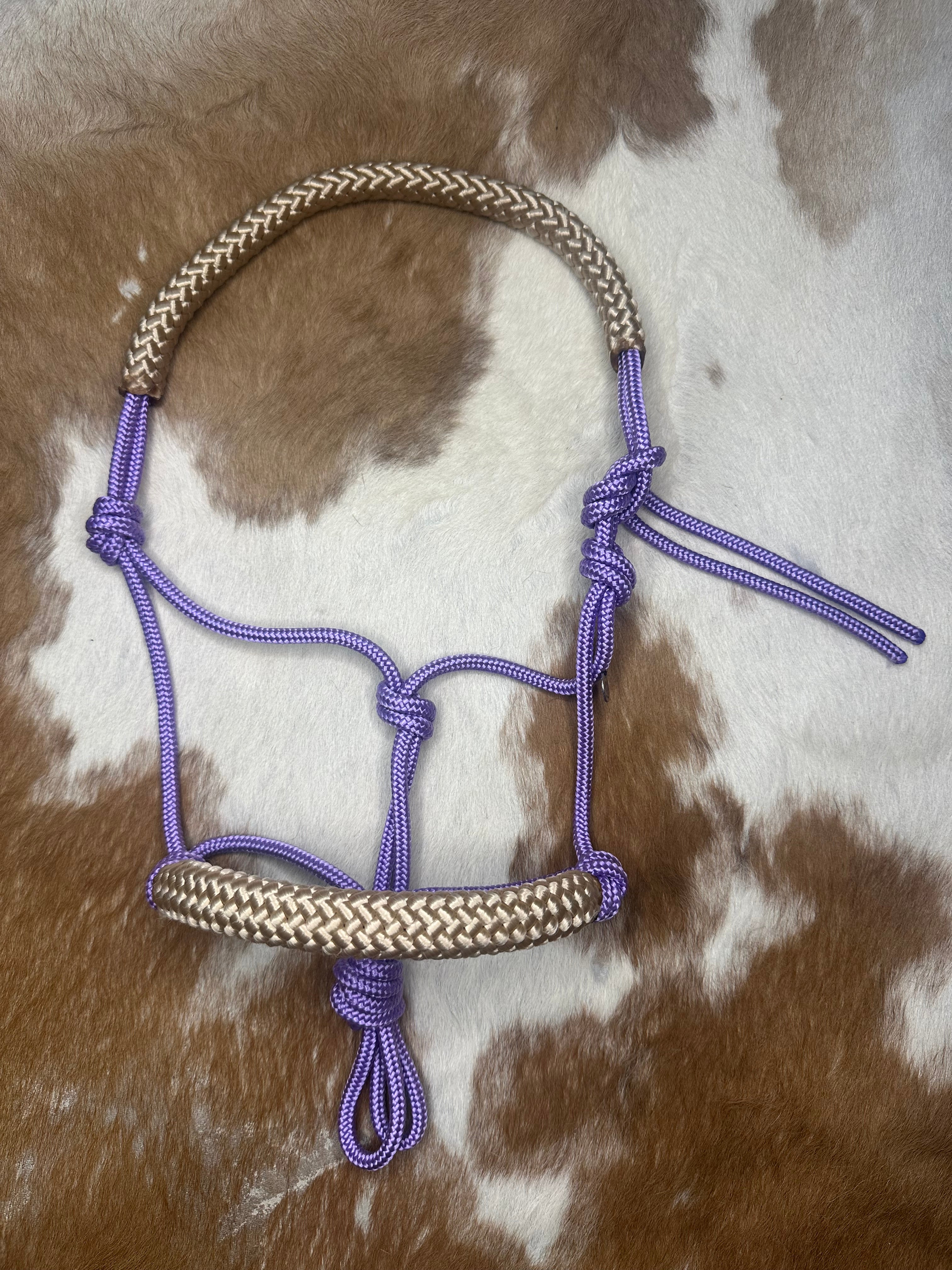 Touwhalster Lavendel met neusband/kopstuk Beige | Maat Mini
